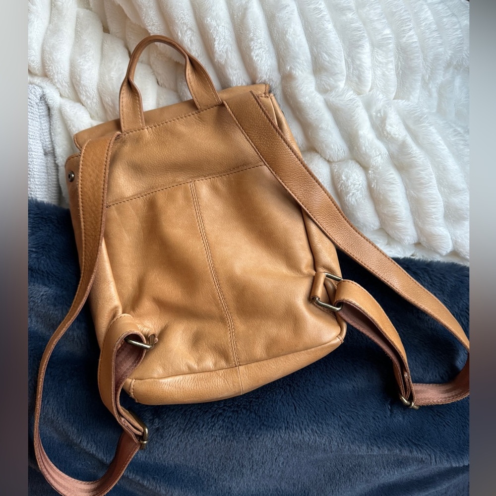 Liberty Backpack Light Brown American Leather Co summer casual Cognac - Picture 2 of 9